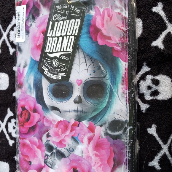 Liquor Brand Dark Dreams sugar skull cosmetic bag - Picture 4 of 4